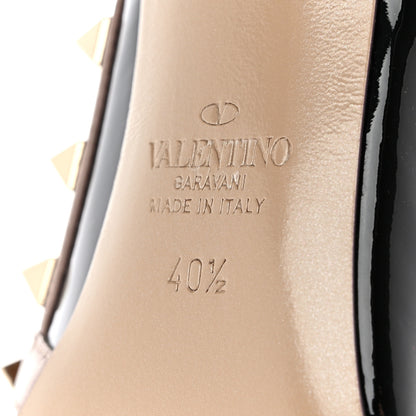 Valentino Garavani Patent Nappa Rockstud Ankle Strap 100mm Pumps 40.5 Black Poudre 6 of 8