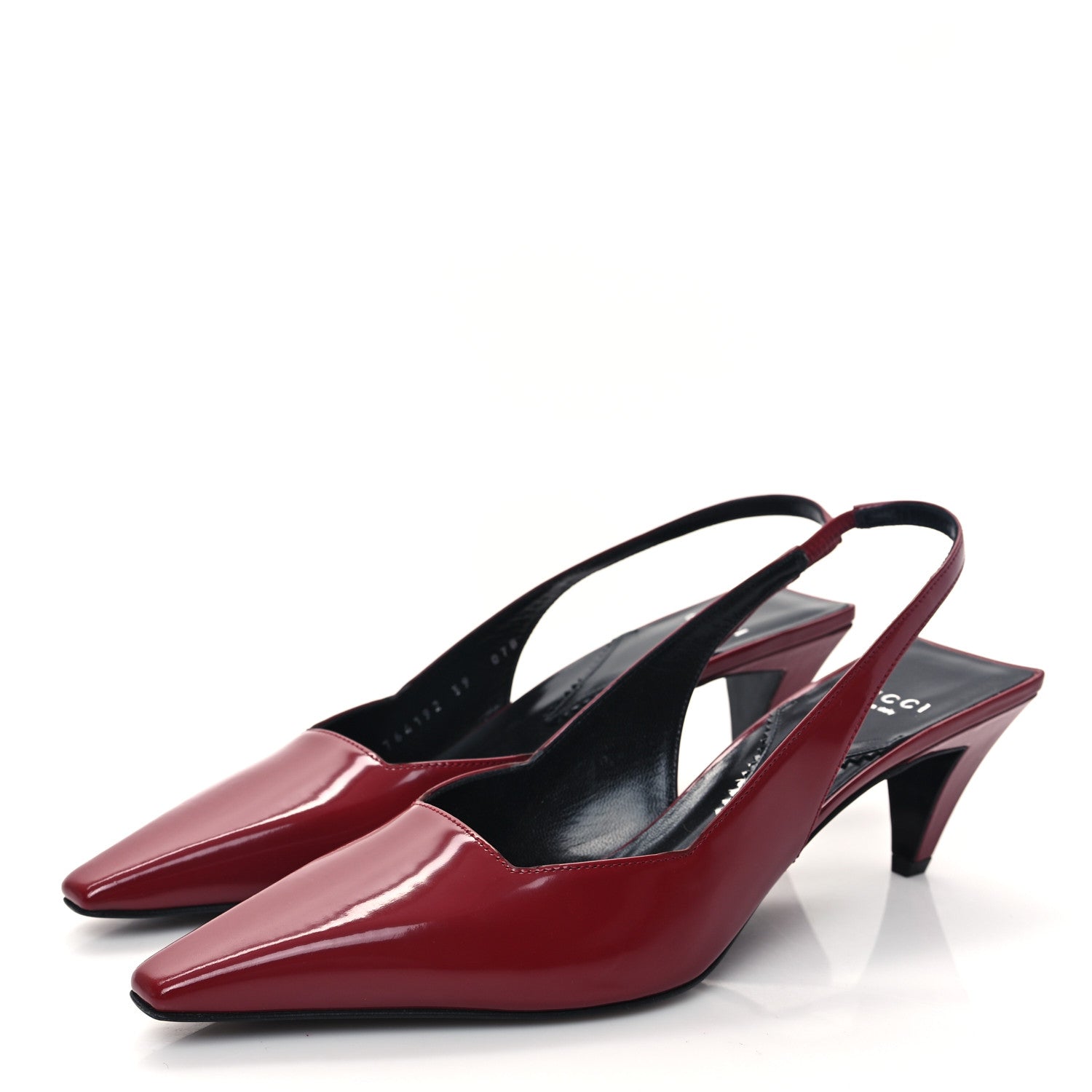 Gucci Nappa Mallory Pointed Toe Slingback Sandal 39 New 39 New Cherry 3 of 10