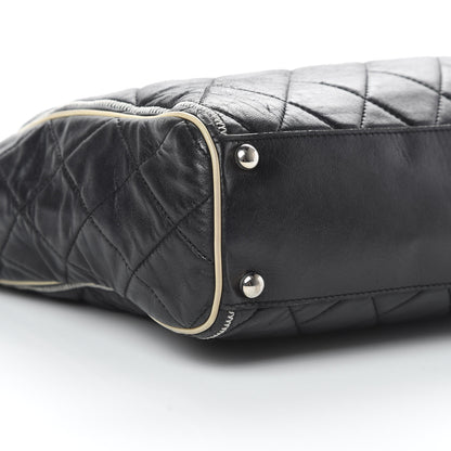 Chanel Glazed Lambskin Quilted Large North South Tote Black 9 of 15