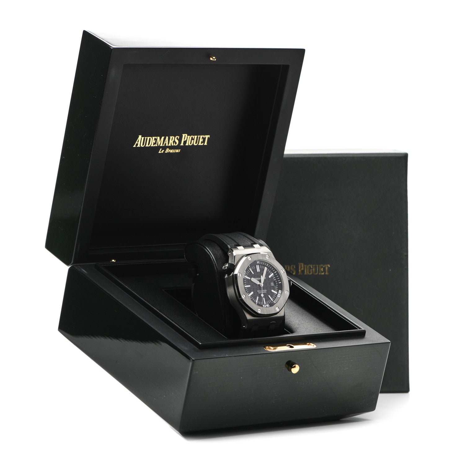 Audemars Piguet Stainless Steel Rubber 42mm Royal Oak Offshore Diver Automatic Watch Black 15710ST.OO.A002CA.01 5 of 5
