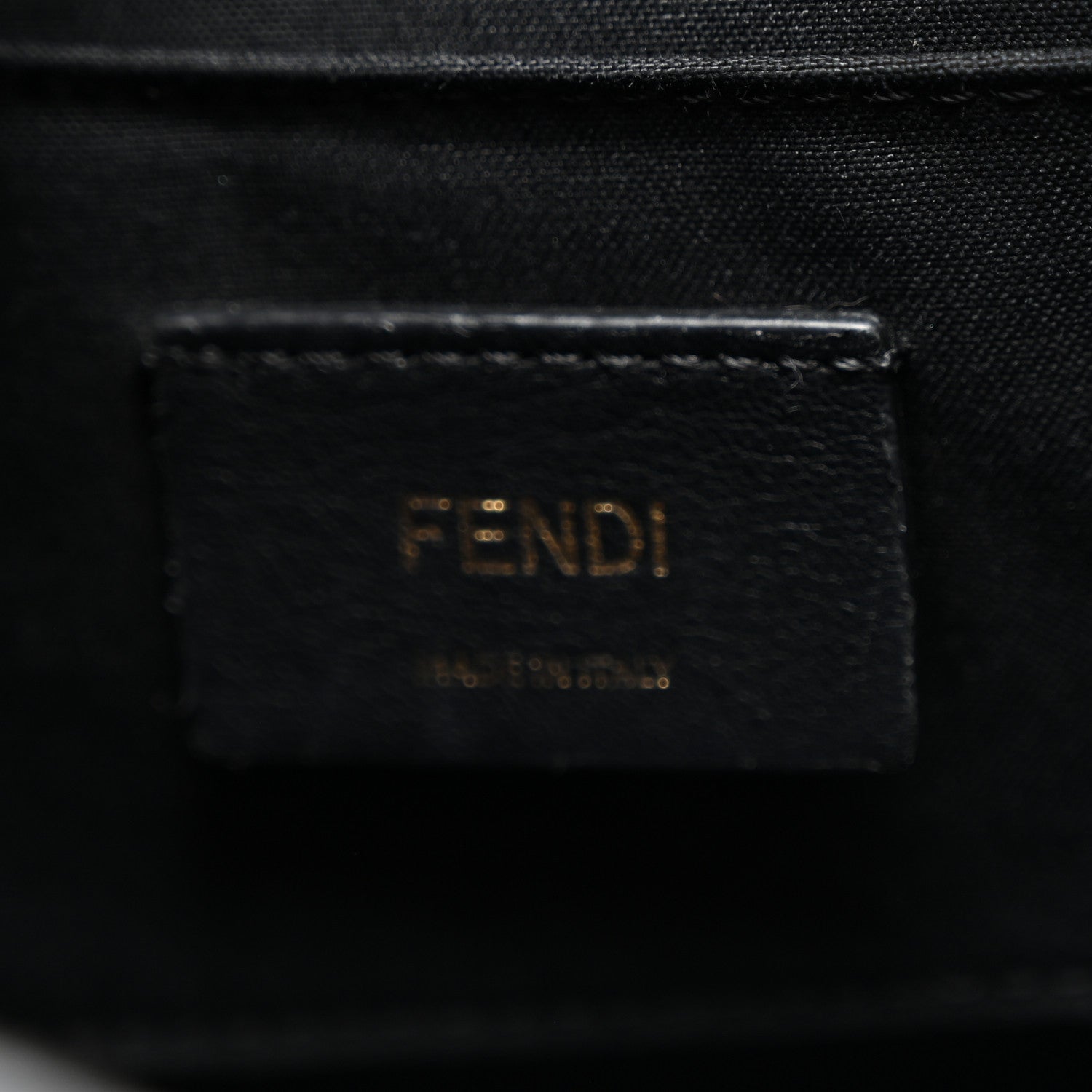 Fendi Glazed Fabric Vitello Century F is Fendi FF 1974 Stamp Patch Camera Case Mogano Panna Black 5 of 9