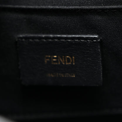 Fendi Glazed Fabric Vitello Century F is Fendi FF 1974 Stamp Patch Camera Case Mogano Panna Black 5 of 9