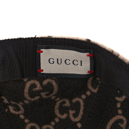 Gucci Covered Wool GG Monogram Baseball Hat L Beige Ebony 7 of 8