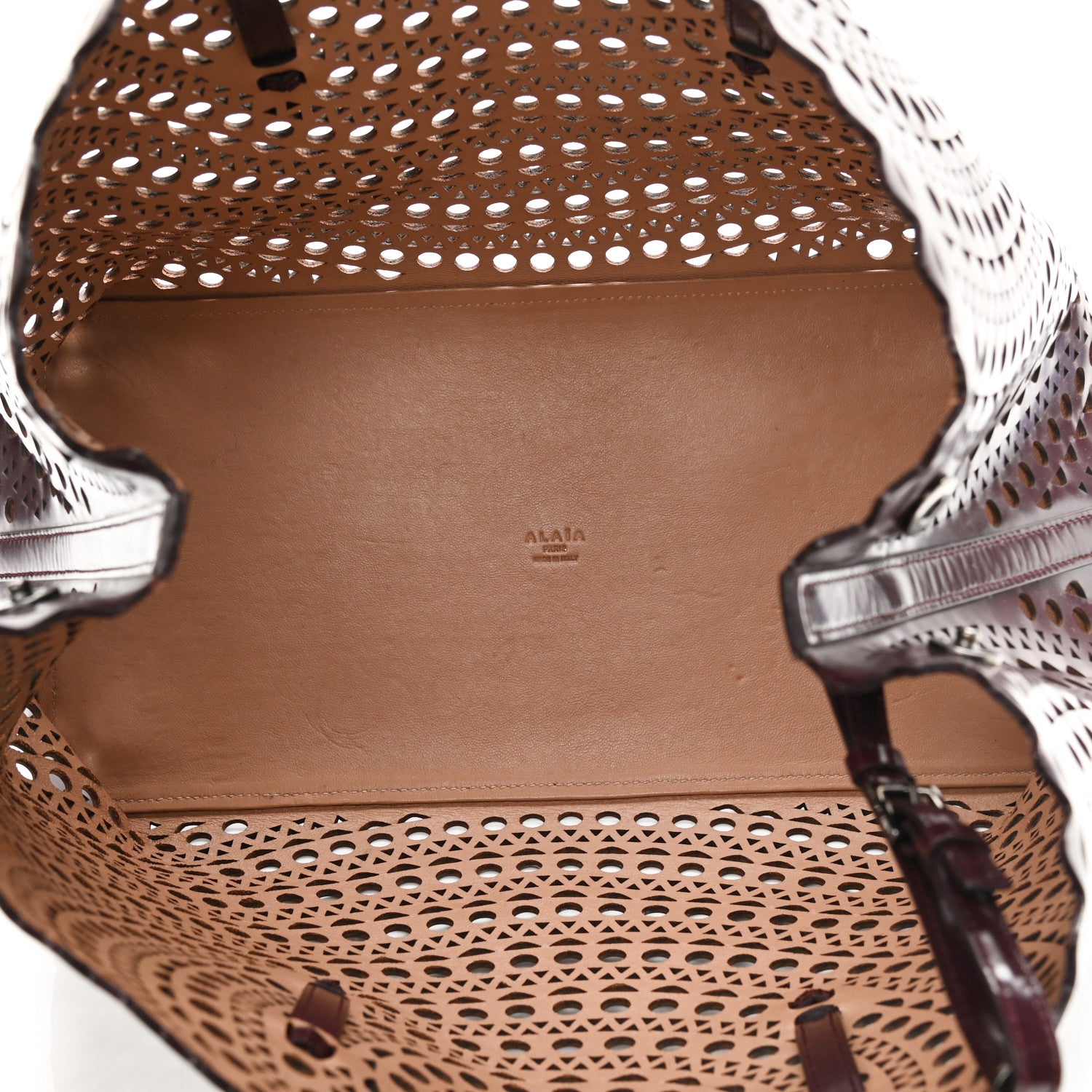 Alaia Calfskin Vienne Mina 32 Bag Dark Brown 6 of 10