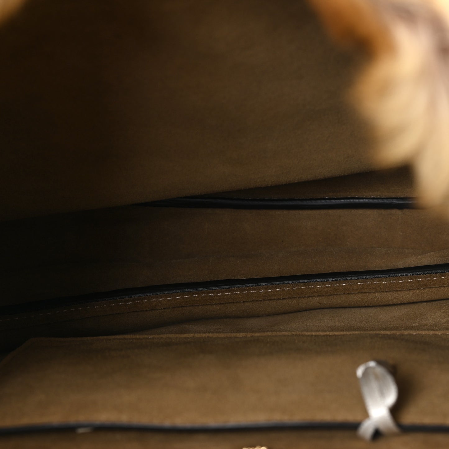 Shearling Suede Large Soft Peekaboo Beige