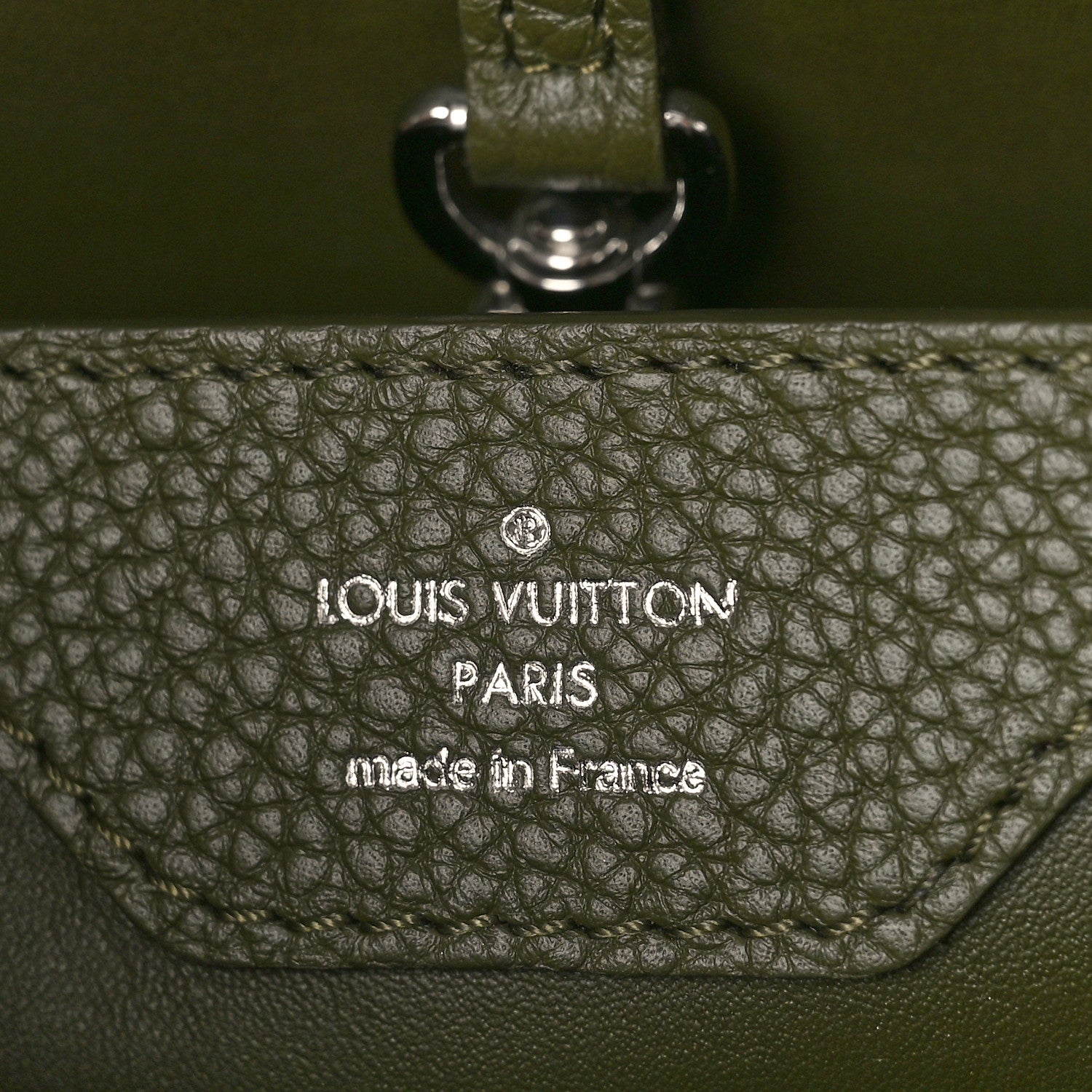 Louis Vuitton Taurillon Snakeskin Capucines PM Khaki 6 of 8