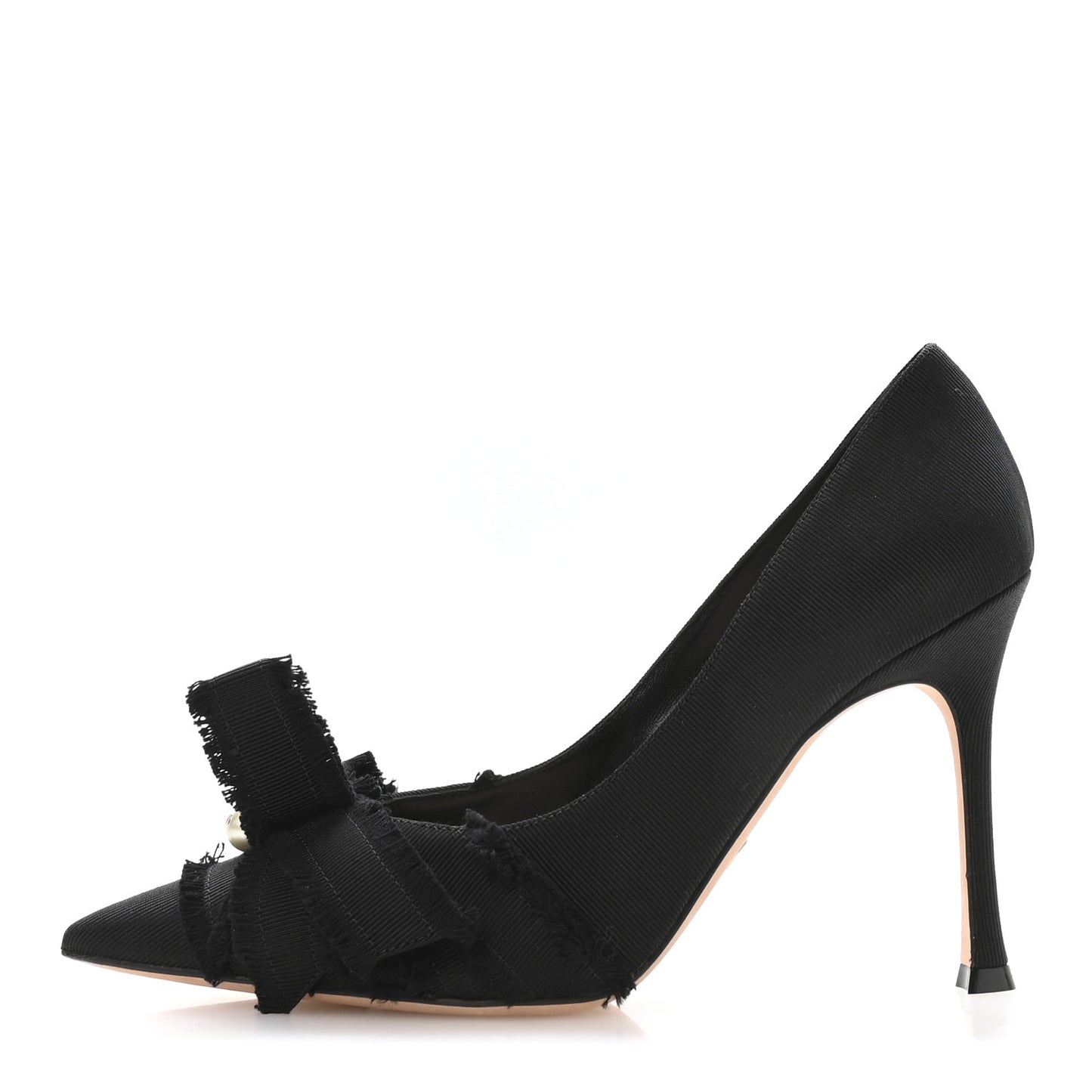 Grosgrain Pearl Fringe Adiorable Pumps 37 Black