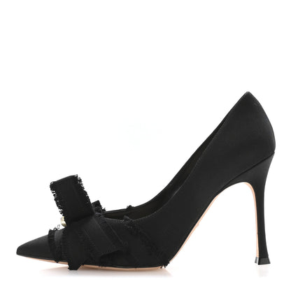 Christian Dior Grosgrain Pearl Fringe Adiorable Pumps 37 Black 1 of 9
