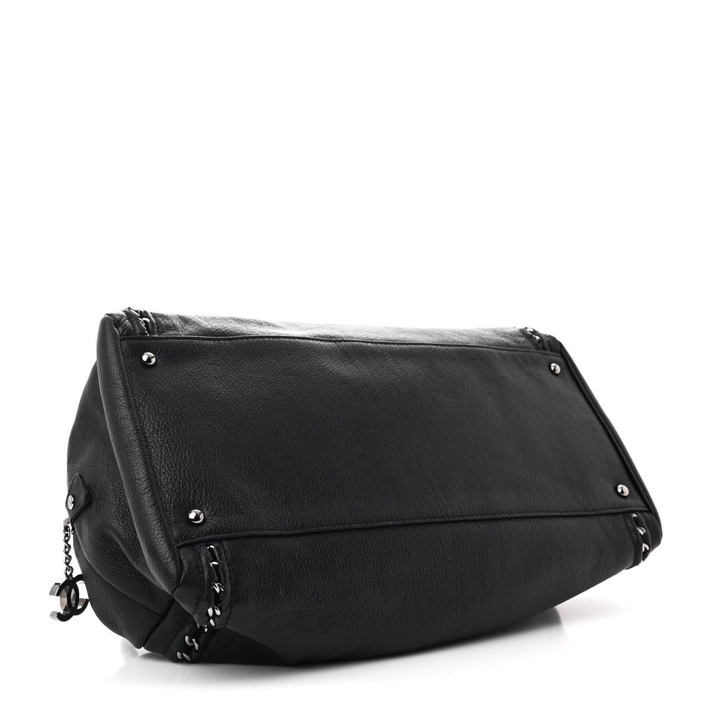 Goatskin Large Luxe Ligne Bowler Black