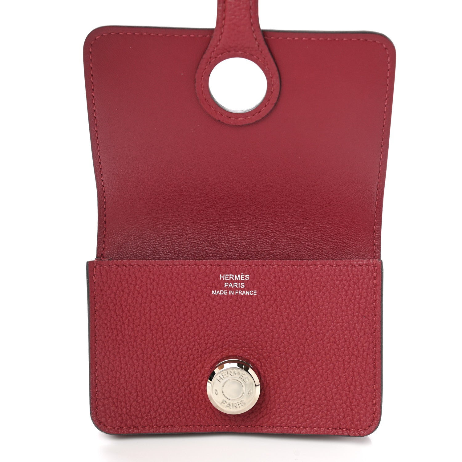 Hermes Togo Dogon Card Case Rouge Grenat 6 of 8
