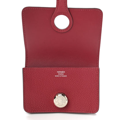 Hermes Togo Dogon Card Case Rouge Grenat 6 of 8