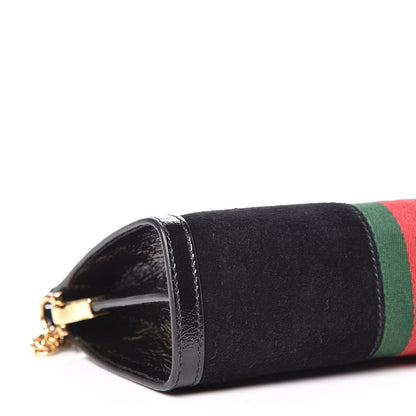 Gucci Suede Patent GG Web Small Ophidia Chain Shoulder Bag Black 8 of 11