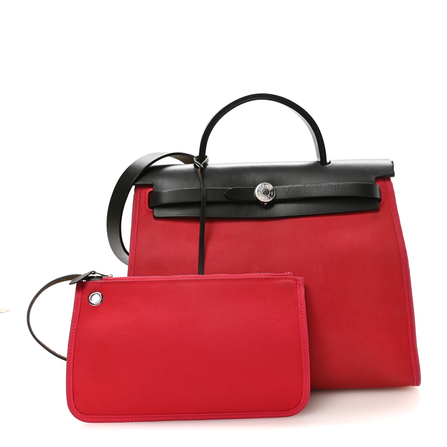 Hermes Toile Officer Vache Hunter Herbag Zip 31 PM Rose Extreme Kaki 3 of 11