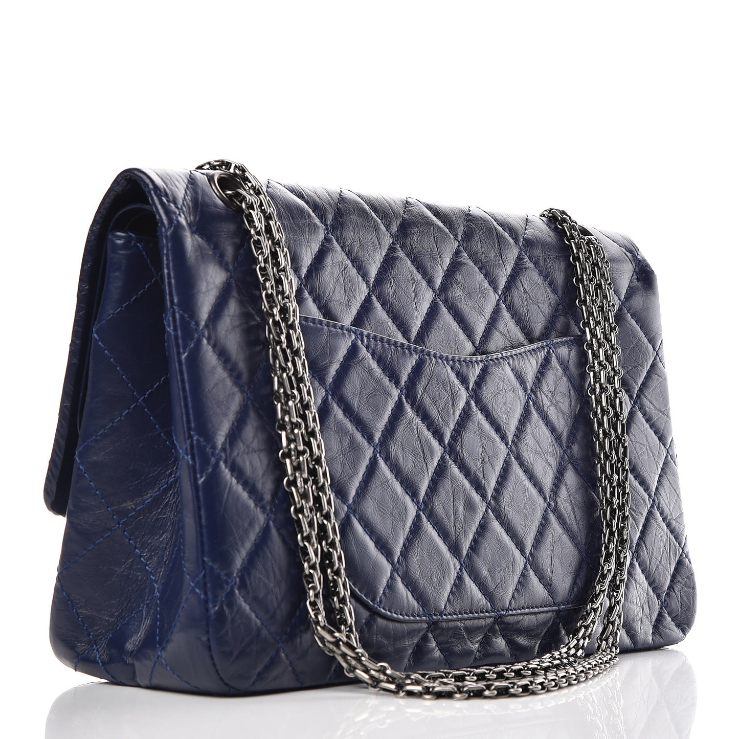 Aged Calfskin Quilted 2.55 Reissue 227 Flap Dark Blue