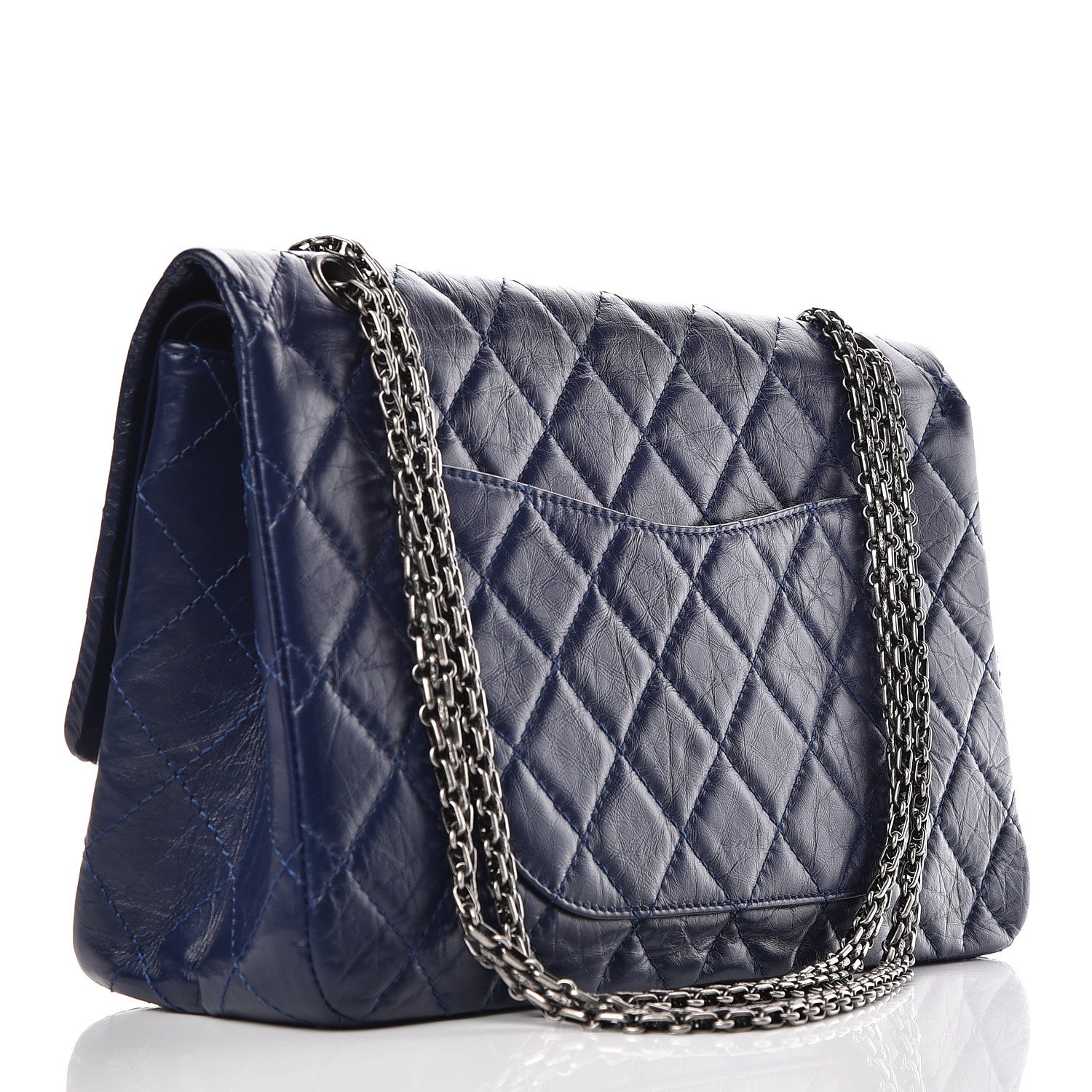 Chanel Aged Calfskin Quilted 2.55 Reissue 227 Flap Dark Blue 4 of 19
