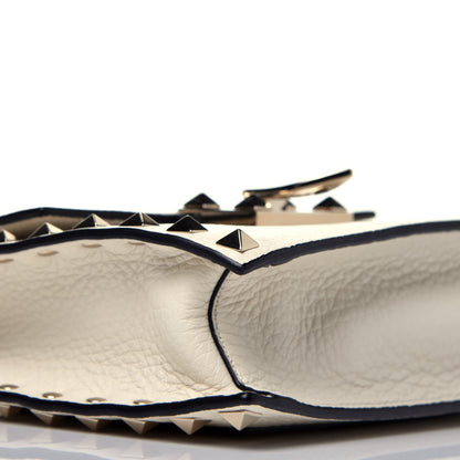Valentino Garavani Pebbled Calfskin Small Rockstud Overlay Flap Shoulder Bag Light Ivory 7 of 8