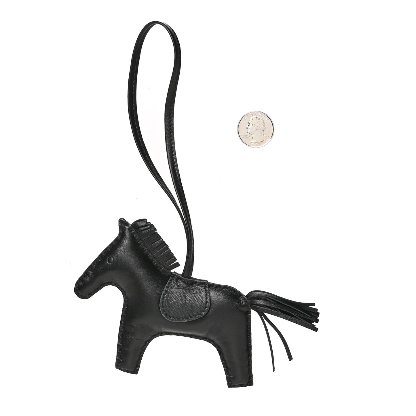 Milo Lambskin Grigri Rodeo Horse Bag Charm PM So Black