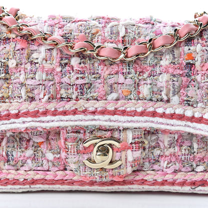 Chanel Tweed Braid Mini Flap White Pink 8 of 14