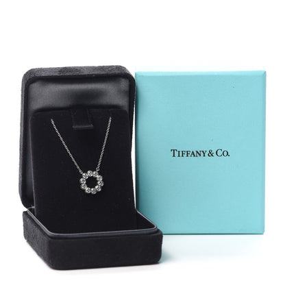 Tiffany Platinum Diamond .52ctw Jazz Round Pendant Necklace 6 of 6