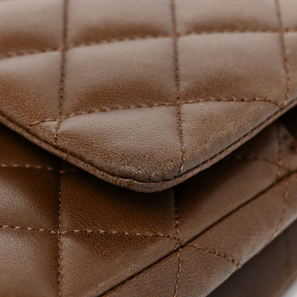 Chanel Lambskin Quilted Medium Double Flap Brown 37 of 38