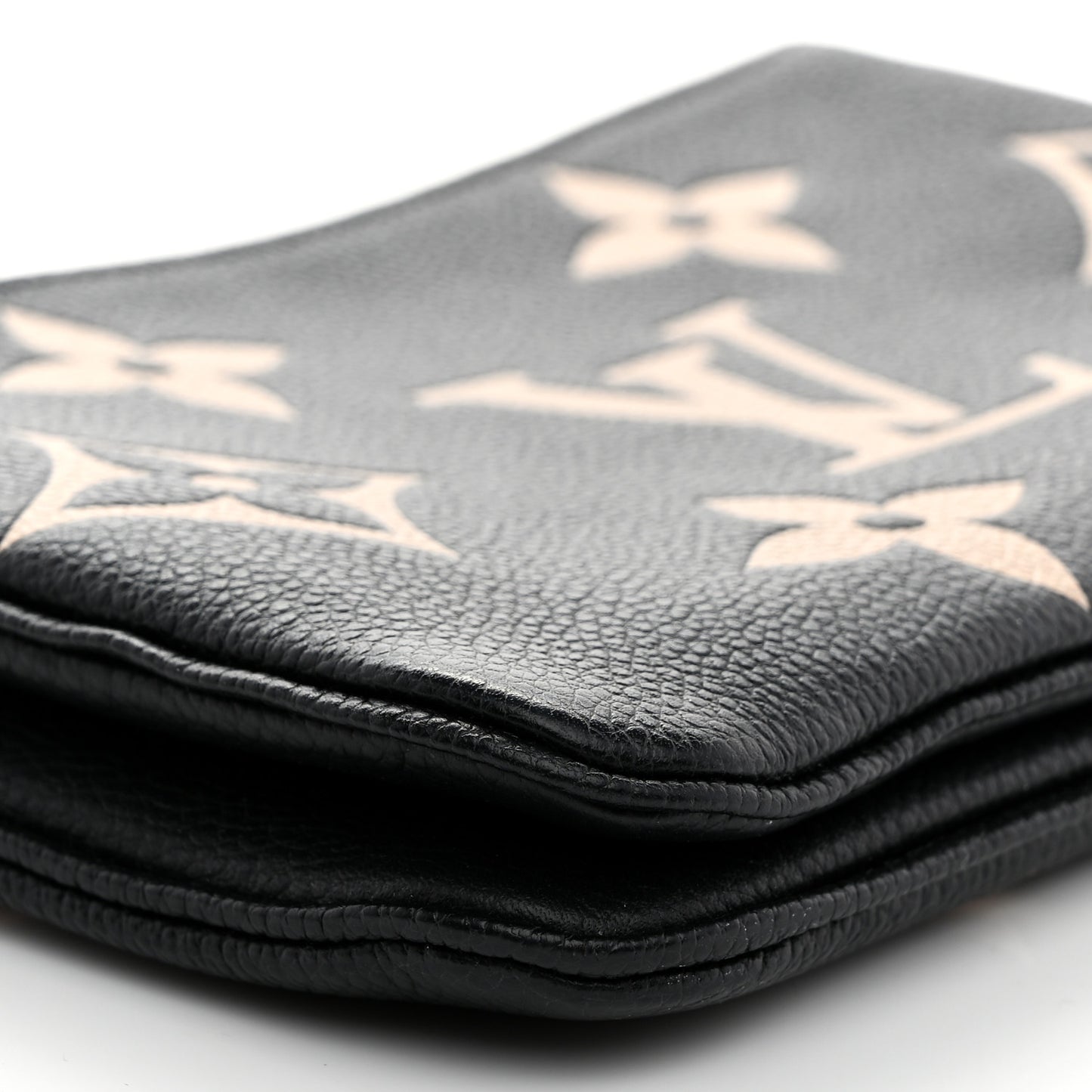 Empreinte Monogram Giant Double Zip Pochette Black Cream