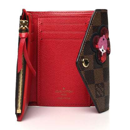 Louis Vuitton Damier Ebene Stories Victorine Wallet Red 5 of 9