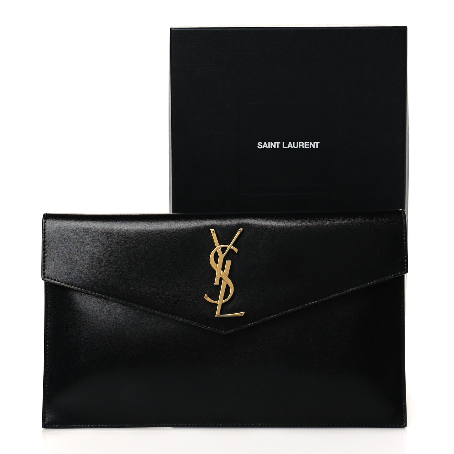 Smooth Shiny Calfskin Monogram Uptown Pouch Black