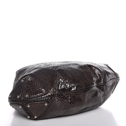 Gucci Python Large Indy Top Handle Hobo Brown 5 of 8