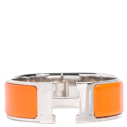 Hermes Enamel Wide Clic Clac H Bracelet PM Orange 1 of 7