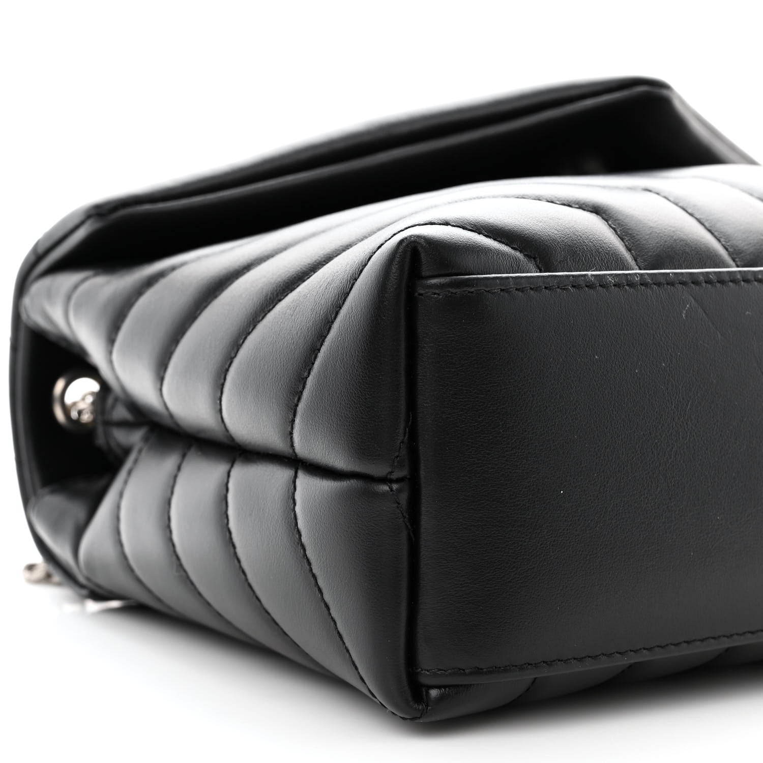 Saint Laurent Calfskin Y Quilted Monogram Small Loulou Chain Satchel Black 9 of 10