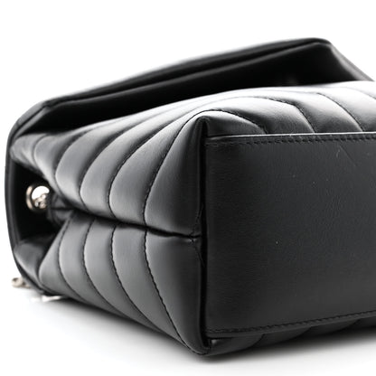 Saint Laurent Calfskin Y Quilted Monogram Small Loulou Chain Satchel Black 9 of 10