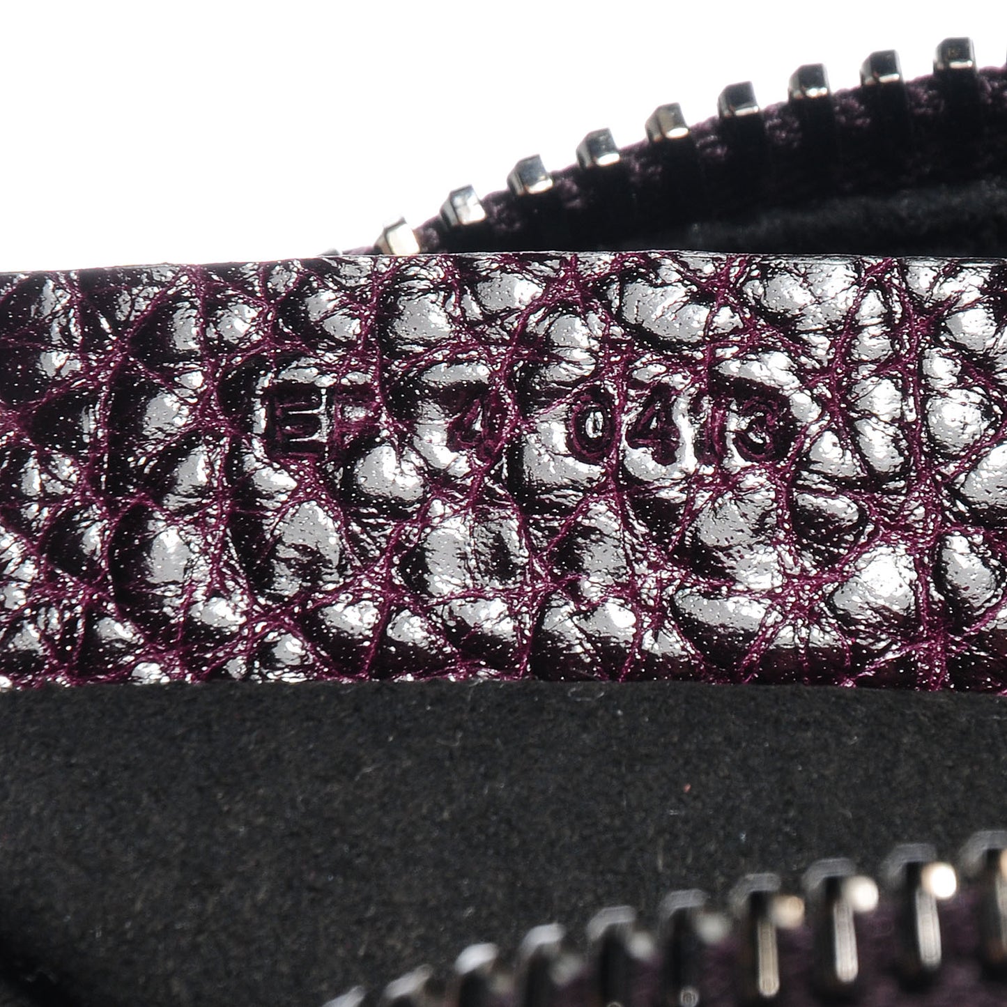 Glazed Pebbled Calfskin Mini Lucrezia Aubergine