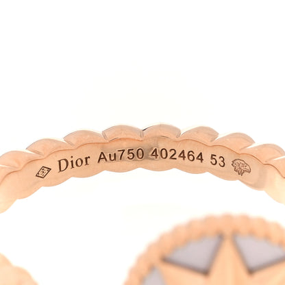 Christian Dior 18K Rose Gold Ruby Mother of Pearl Rose Des Vents Ring 53 6.5 4 of 4