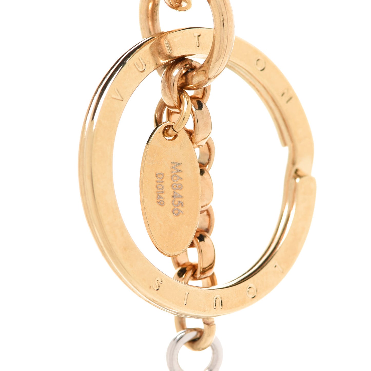 Giant Monogram Vivienne Bag Charm Key Holder Silver White Gold