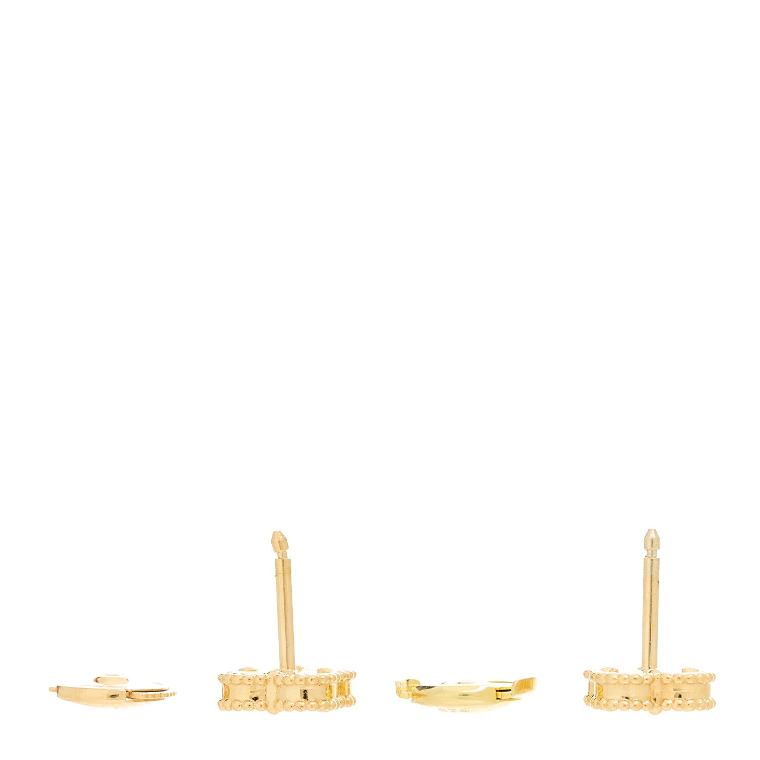 Van Cleef & Arpels 18K Yellow Gold Mother of Pearl Sweet Alhambra Earrings 3 of 5