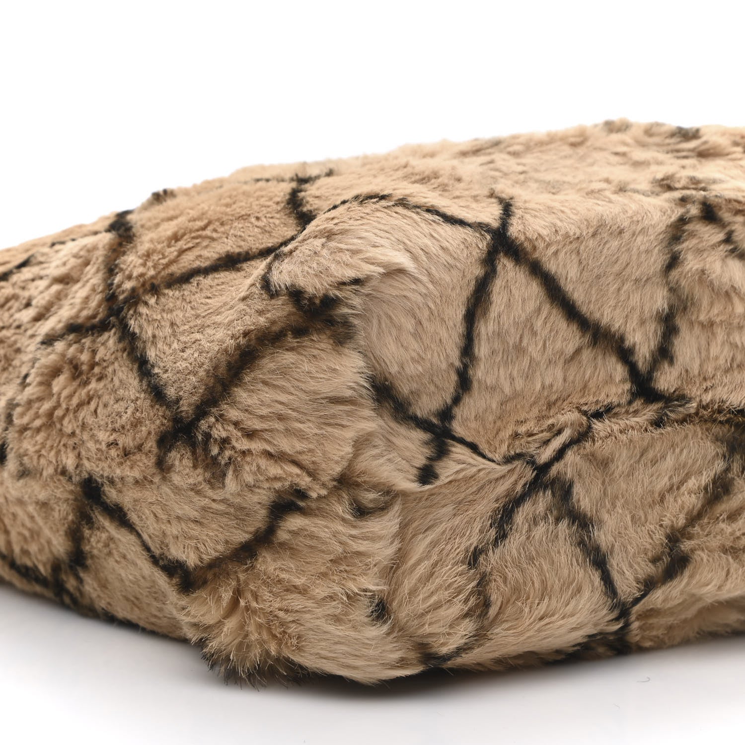 Chanel Lapin Rabbit Fur Quilt Pattern Handbag Beige Black 8 of 9