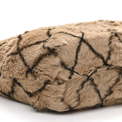 Chanel Lapin Rabbit Fur Quilt Pattern Handbag Beige Black 8 of 9