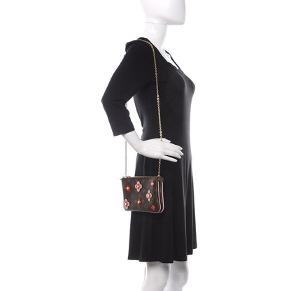 Louis Vuitton Monogram Blooming Flowers Double Zip Pochette 2 of 12