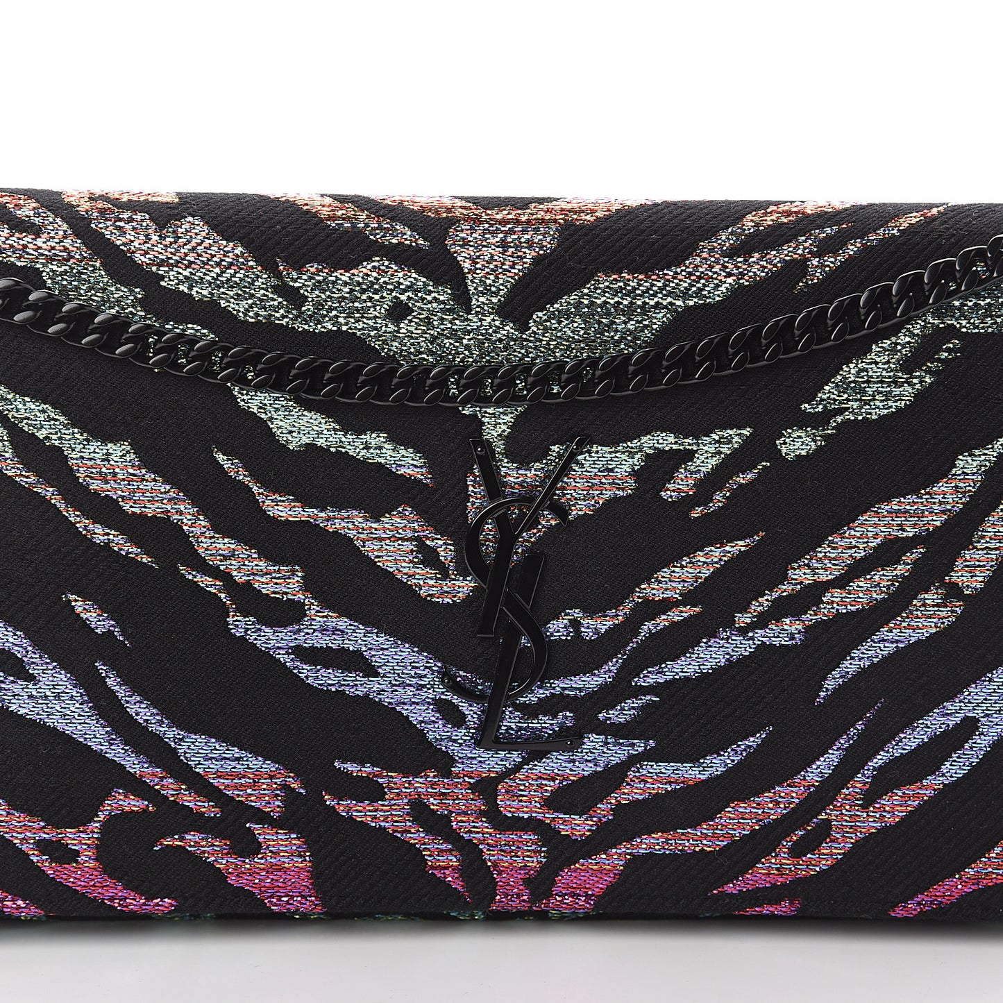 Tiger Burnout Monogram Chain Wallet Multicolor