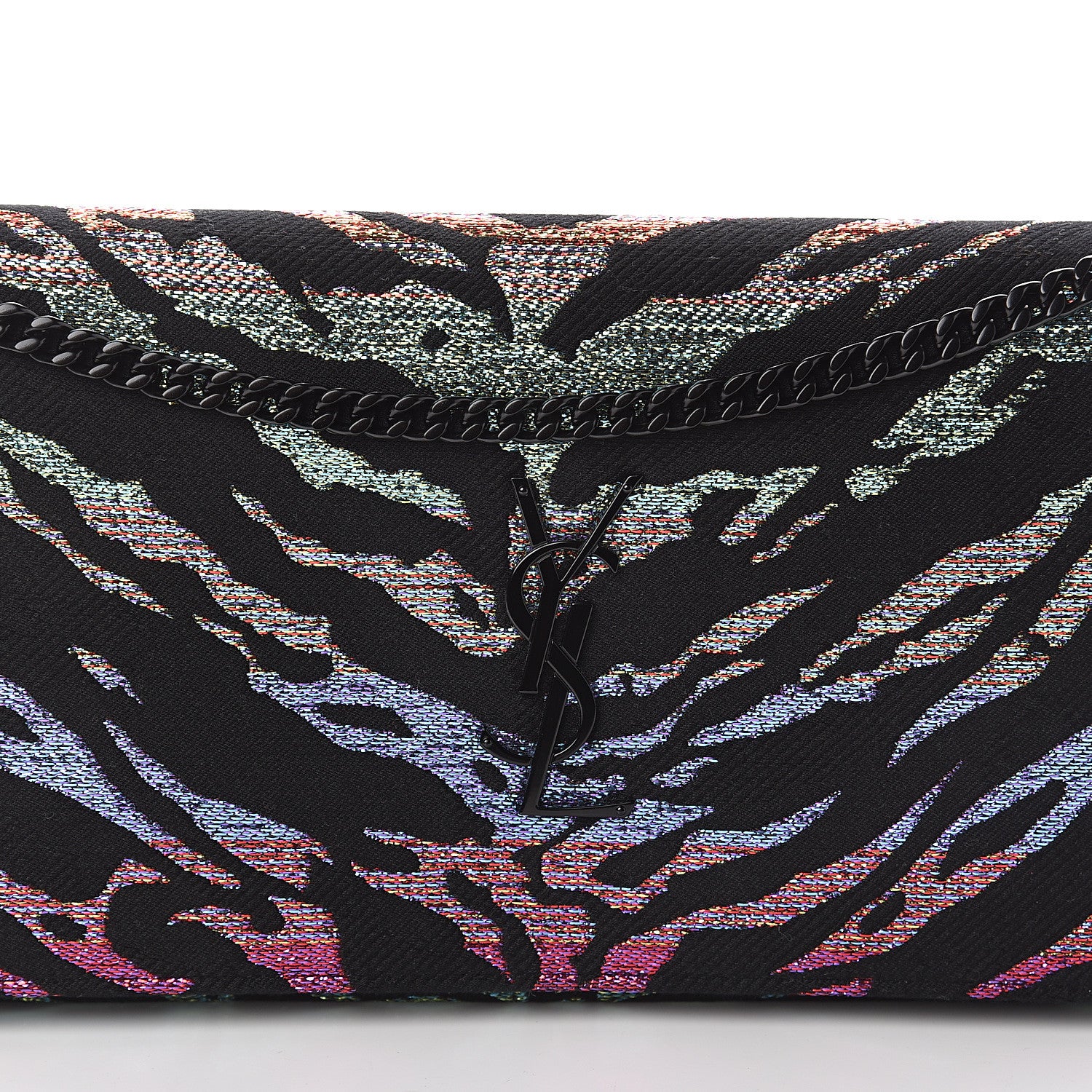 Saint Laurent Tiger Burnout Monogram Chain Wallet Multicolor 7 of 9