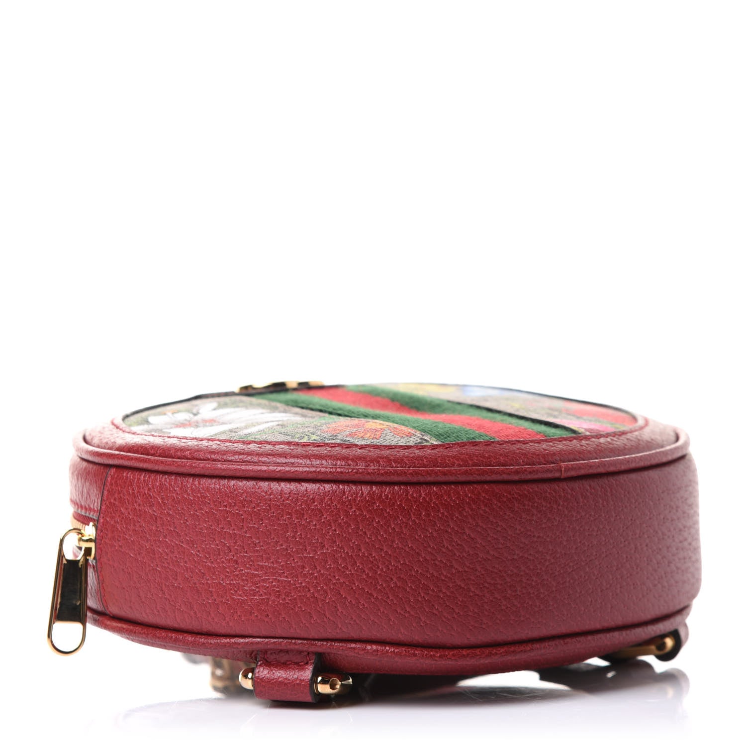 Gucci GG Supreme Monogram Web Flora Mini Ophidia Round Backpack Red 4 of 10