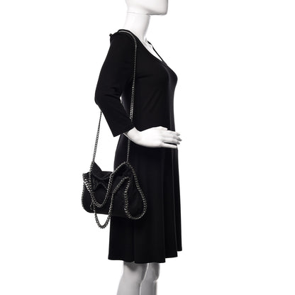 Stella McCartney Shaggy Deer Mini Falabella Fold Over Tote Black 2 of 9