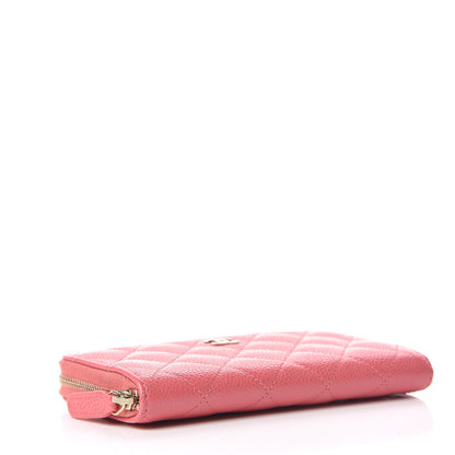 Chanel Caviar Quilted Small Zip Around Wallet Pink 4 of 9