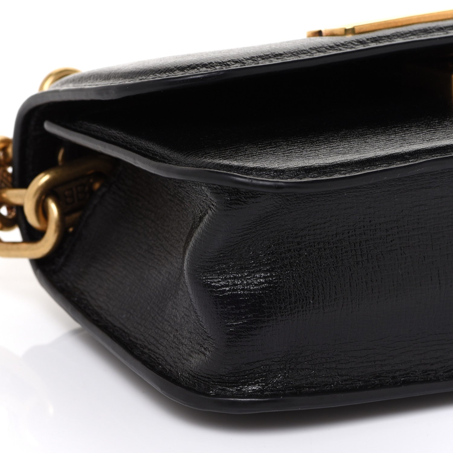 Balenciaga Calfskin Stripe Embossed Gossip Chain Bag XS Black 10 of 12