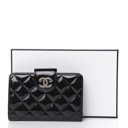 Chanel Patent Quilted Brilliant Zipped Pocket Wallet Black 11 of 11