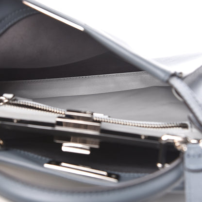 Fendi Vitello Seta Shiny Nappa Medium Peekaboo Iconic Satchel Tempesta Grigio Perla 6 of 13