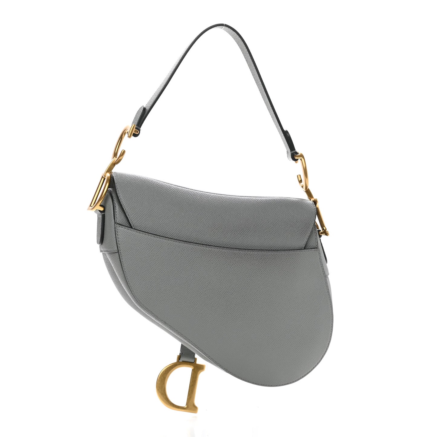 Grained Calfskin Saddle Bag Grey