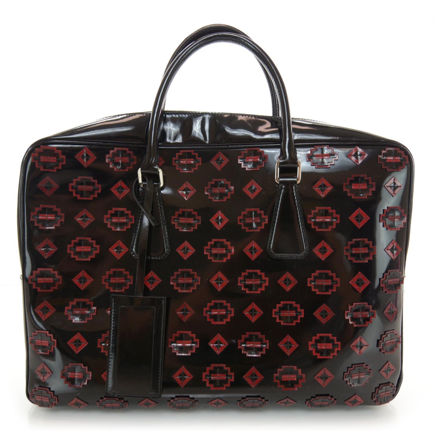 Spazzolato Patch Briefcase Nero Black
