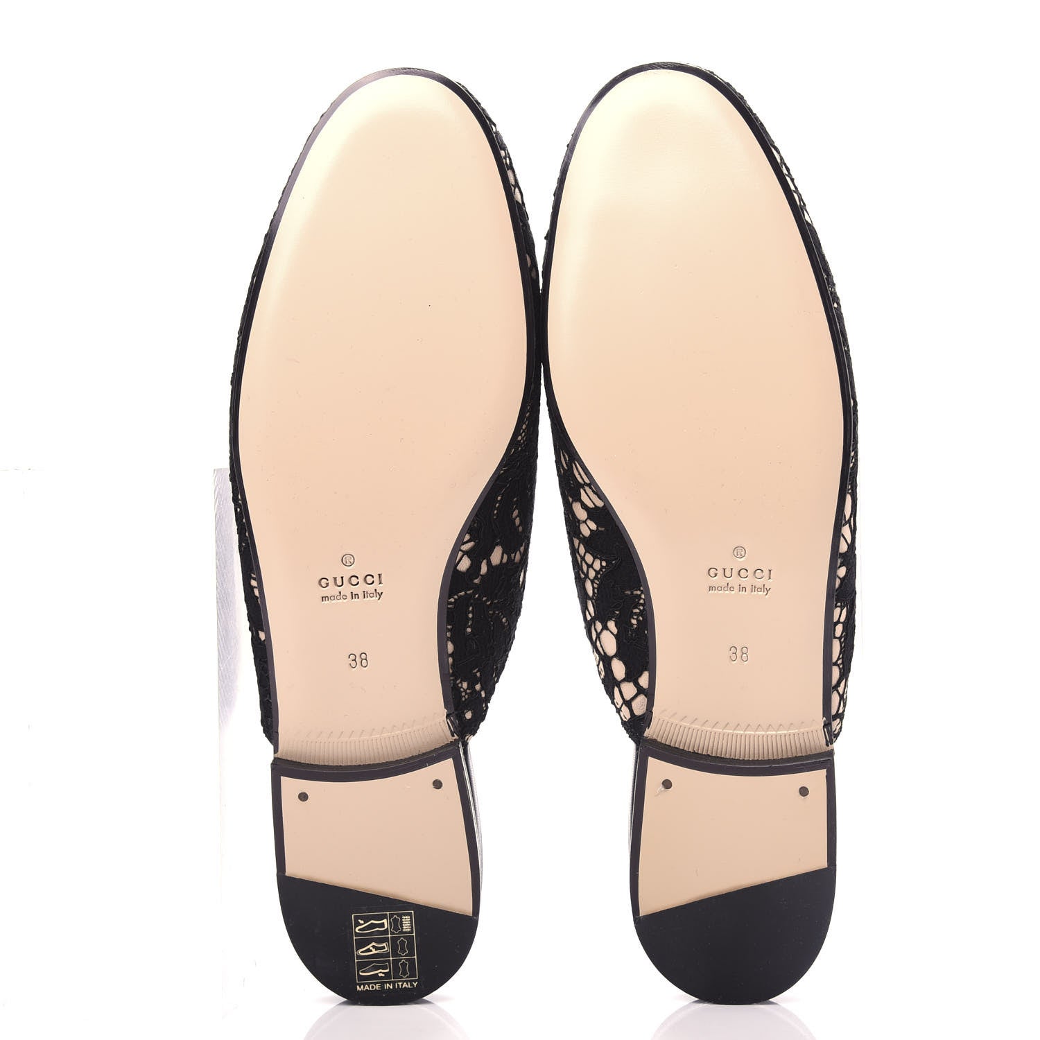 Gucci Lace Malaga Kid Womens Princetown Slippers 36 Black Skin Rose 6 of 11