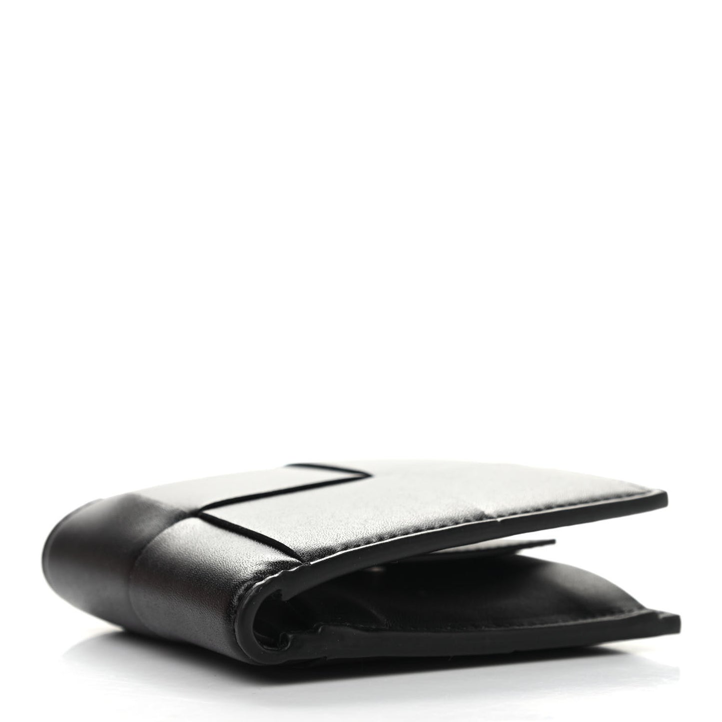 Calfskin Intrecciato Bi-Fold Wallet Black